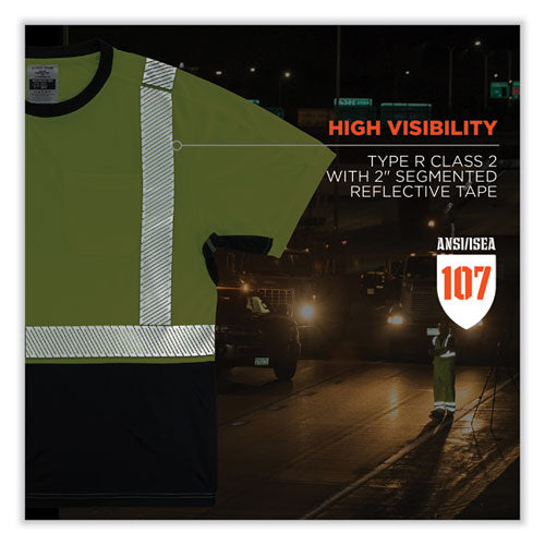 Glowear 8283bk Class 2 Lightweight Performance Hi-vis T-shirt, Polyester, 4x-large, Lime