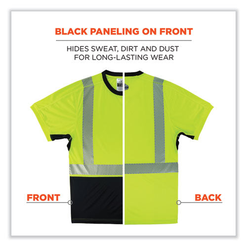 Glowear 8283bk Class 2 Lightweight Performance Hi-vis T-shirt, Polyester, 4x-large, Lime