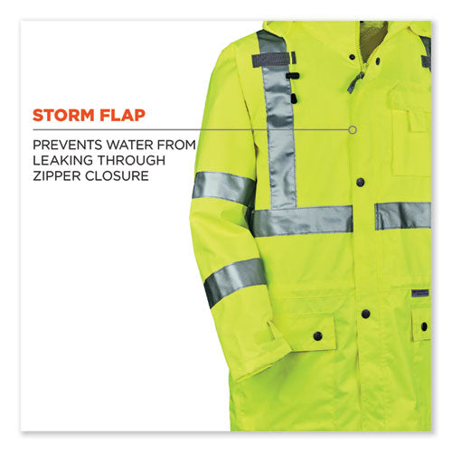 Glowear 8365 Class 3 Hi-vis Rain Jacket, Polyester, Medium, Lime