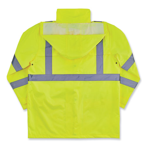 Glowear 8366 Class 3 Lightweight Hi-vis Rain Jacket, Polyester, Small, Lime