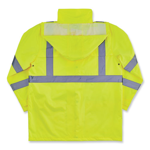 Glowear 8366 Class 3 Lightweight Hi-vis Rain Jacket, Polyester, 5x-large, Lime