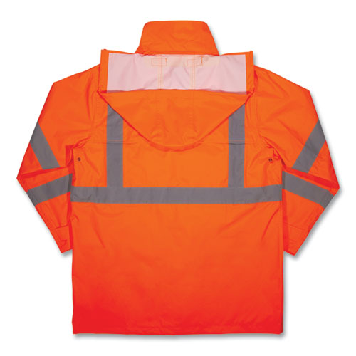 Glowear 8366 Class 3 Lightweight Hi-vis Rain Jacket, Polyester, 3x-large, Orange