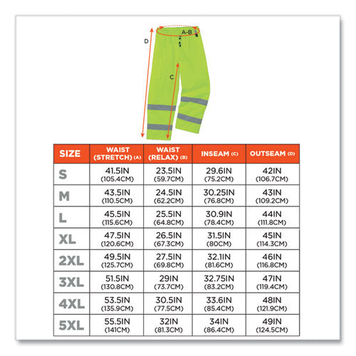 Glowear 8925 Class E Hi-vis Thermal Pants, Small, Lime