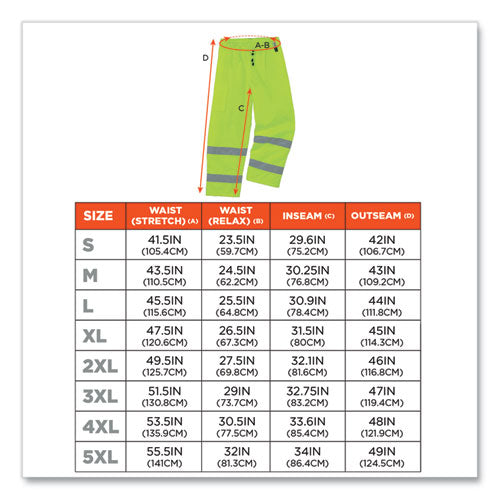 Glowear 8925 Class E Hi-vis Thermal Pants, Medium, Lime