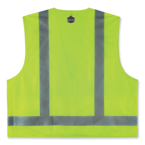 Glowear 8249z-s Single Size Class 2 Economy Surveyors Zipper Vest, Polyester, Medium, Lime