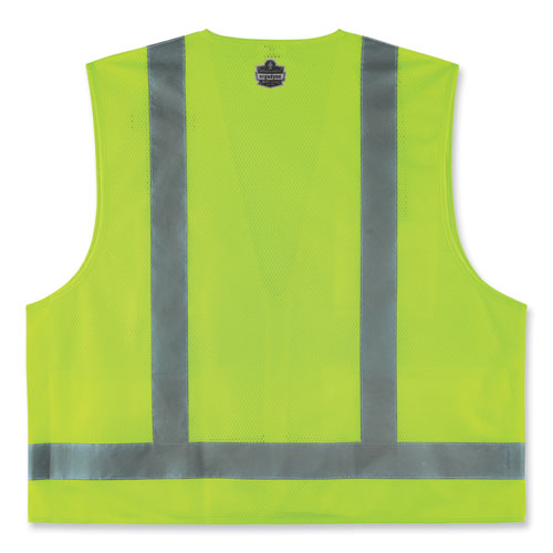 Glowear 8249z-s Single Size Class 2 Economy Surveyors Zipper Vest, Polyester, 2x-large, Lime