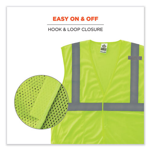 Glowear 8210hl-s Single Size Class 2 Economy Mesh Vest, Polyester, Large, Lime