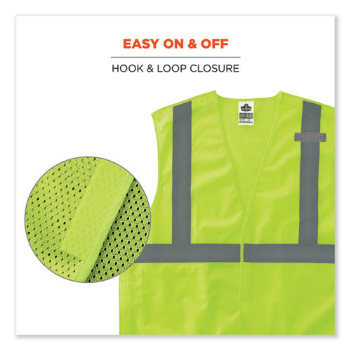 Glowear 8215ba-s Single Size Class 2 Economy Breakaway Mesh Vest, Polyester, Large, Lime