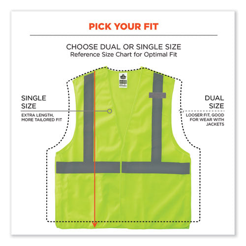 Glowear 8215ba-s Single Size Class 2 Economy Breakaway Mesh Vest, Polyester, X-large, Lime