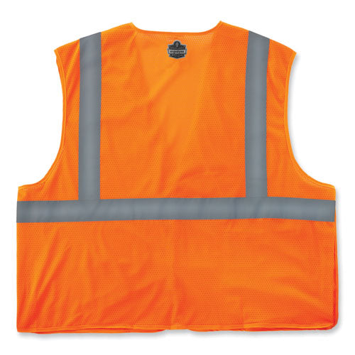 Glowear 8215ba-s Single Size Class 2 Economy Breakaway Mesh Vest, Polyester, Medium, Orange