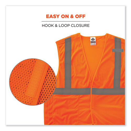 Glowear 8215ba-s Single Size Class 2 Economy Breakaway Mesh Vest, Polyester, 2x-large, Orange