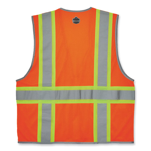 Glowear 8246z-s Single Size Class 2 Two-tone Mesh Vest, Polyester, 2x-large, Orange