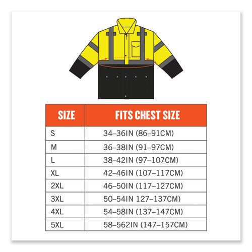 Glowear 8365bk Class 3 Hi-vis Rain Jacket Black Bottom, 4x-large, Lime