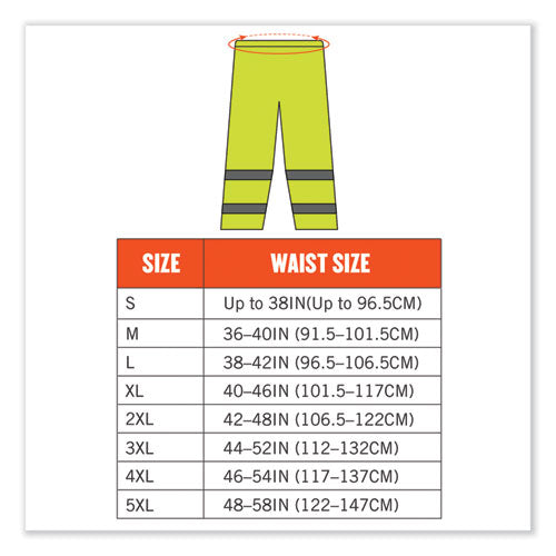 Glowear 8916 Class E Lightweight Hi-vis Rain Pants, Medium, Lime