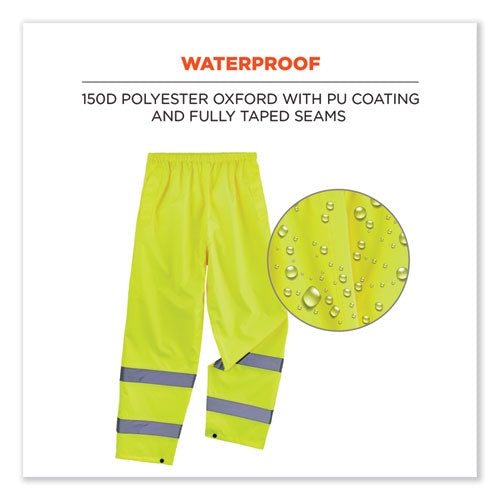 Glowear 8916 Class E Lightweight Hi-vis Rain Pants, 5x-large, Lime