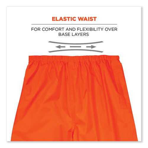 Glowear 8916 Class E Lightweight Hi-vis Rain Pants, Small, Orange