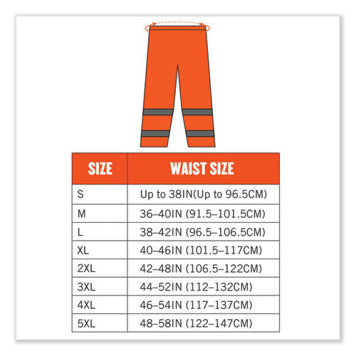 Glowear 8916 Class E Lightweight Hi-vis Rain Pants, Medium, Orange