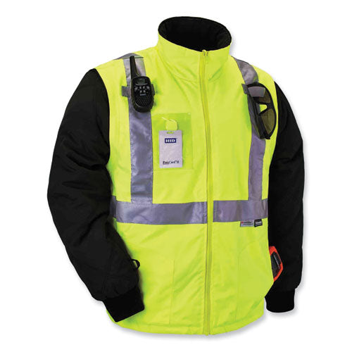 Glowear 8287 Class 2 Hi-vis Jacket With Removable Sleeves, 2x-large, Lime