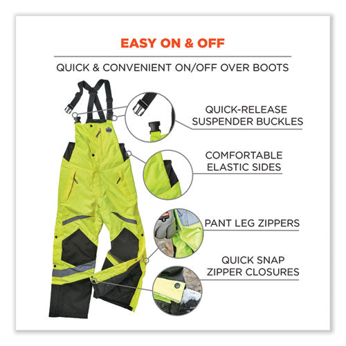 Glowear 8928 Class E Hi-vis Insulated Bibs, Medium, Lime