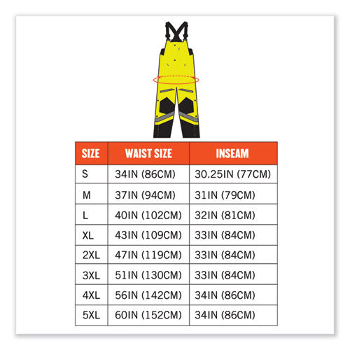 Glowear 8928 Class E Hi-vis Insulated Bibs, X-large, Lime