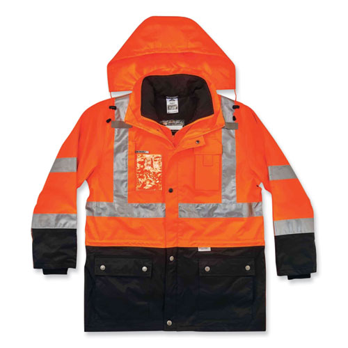 Glowear 8388 Class 3/2 Hi-vis Thermal Jacket Kit, 5x-large, Orange