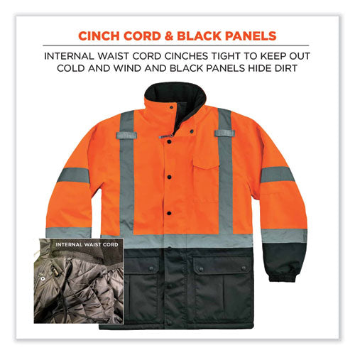 Glowear 8384 Class 3 Hi-vis Quilted Thermal Parka, 3x-large, Orange