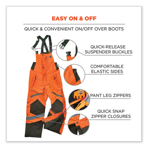 Glowear 8928 Class E Hi-vis Insulated Bibs, Small, Orange