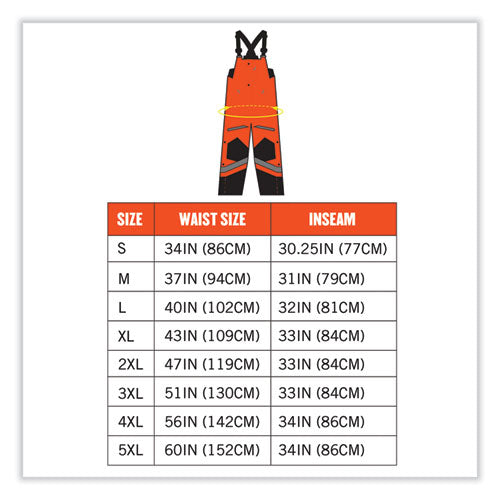 Glowear 8928 Class E Hi-vis Insulated Bibs, Small, Orange