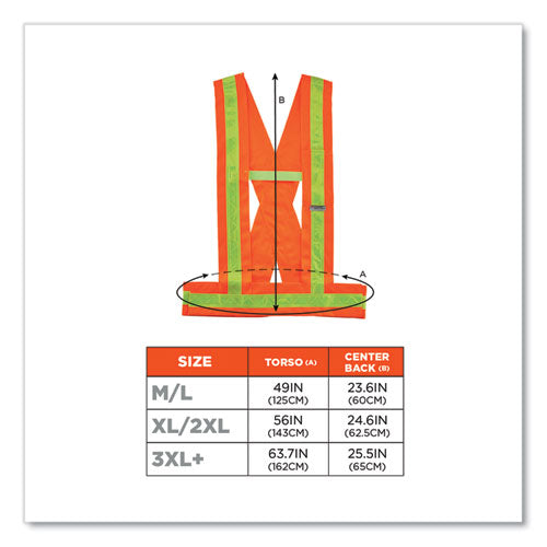 Glowear 8140ba Class 1 Breakaway Sash, Polyester, Medium/large, Orange