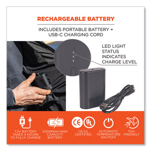 N-ferno 6495 Rechargeable Heated Vest With Batter Power Bank, Fleece/polyester, Small, Black