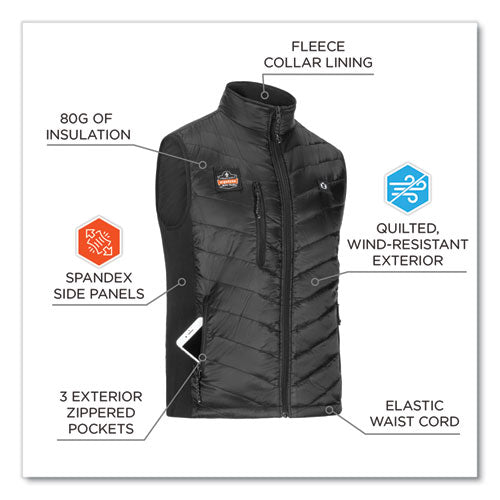 N-ferno 6495 Rechargeable Heated Vest With Batter Power Bank, Fleece/polyester, Medium, Black