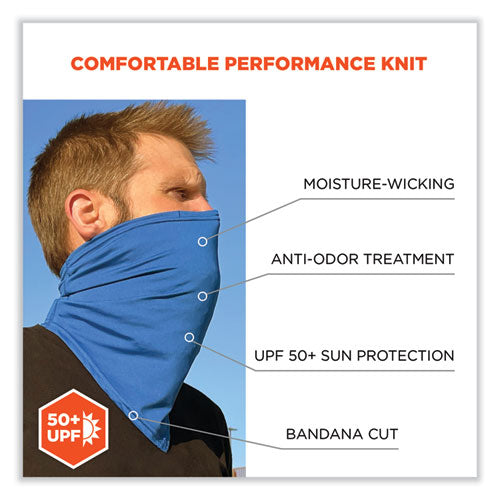 Chill-its 6482 Cooling Neck Gaiter Bandana Pocket Kit, Polyester/spandex, Small/medium, Blue