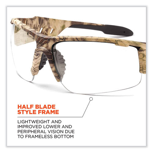 Skullerz Dagr Safety Glasses, Kryptek Highlander Nylon Impact Frame, Anti-fog Clear