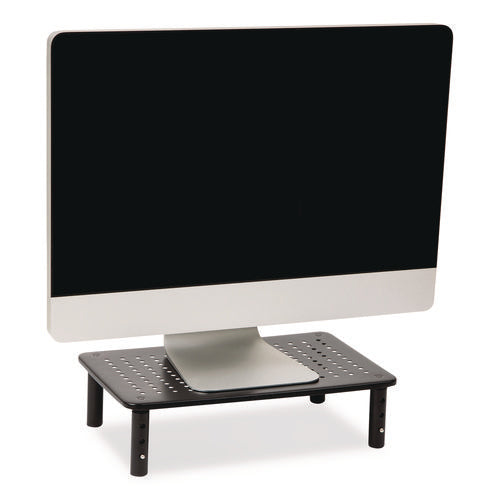 Adjustable Rectangular Monitor Stand, 14.5" X 9.25" X 4" To 5.5", Black, Supports 44 Lb, 2/pack