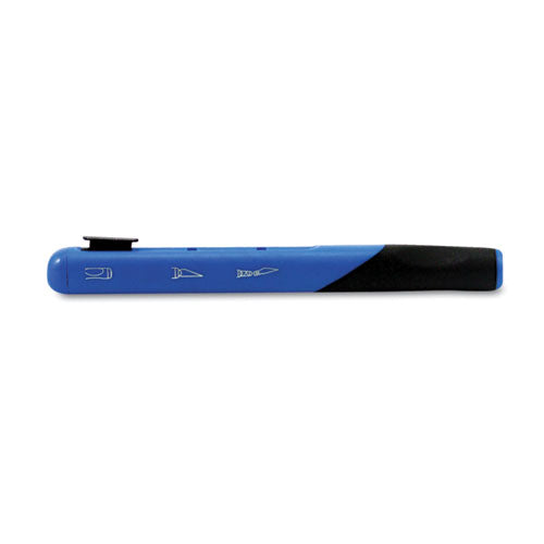 Retract-a-blade Knife, #11 Blade, 5.25" Plastic Handle, Blue/black