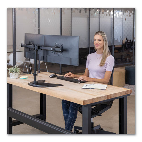 Professional Series Freestanding Dual Horizontal Monitor Arm, For 30" Monitors, 35.75" X 11" X 18.25", Black, Supports 17 Lb