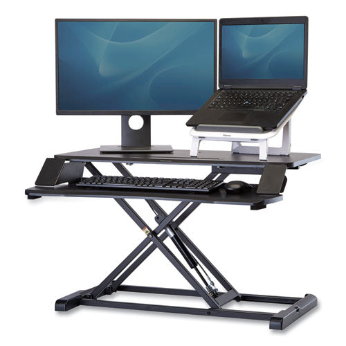 Corsivo Sit-stand Workstation, 31.5" X 24.25" X 16", Black