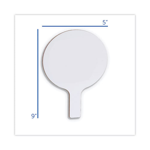 Dry Erase Paddle, 9" X 5", White Surface, 12/pack