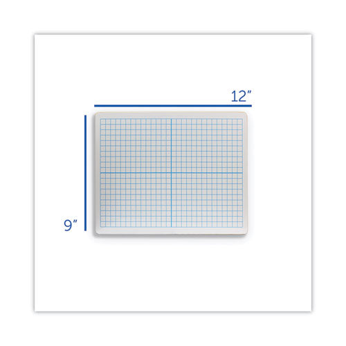 Graphing Two-sided Dry Erase Board, Computational Grid Format, 12" X 9", White Surface, 12/pack