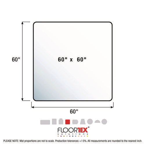 Cleartex Ultimat Xxl Polycarbonate Square General Office Mat For Carpets, 60 X 60, Clear