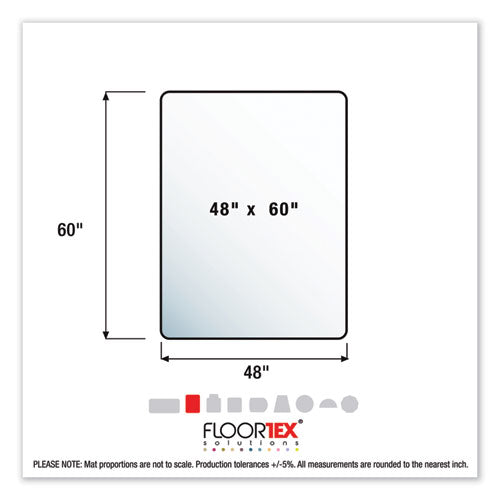 Cleartex Ultimat Polycarbonate Chair Mat For High Pile Carpets, 60" W X 48" L, Clear