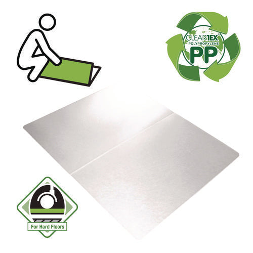 Cleartex Polypropylene Anti-slip Foldable Chair Mat For Hard Floors, 35" W X 46" L, Translucent