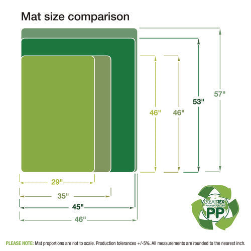 Cleartex Polypropylene Chair Mat For Carpets, 29" W X 46" L, Translucent