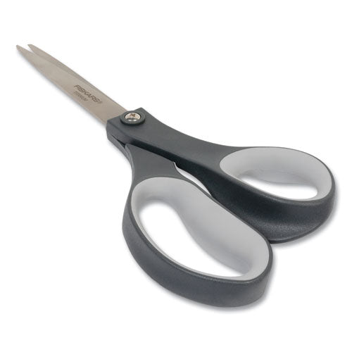 Everyday Titanium Softgrip Scissors, 8" Long, 3.1" Cut Length, Straight Dark Gray Handle