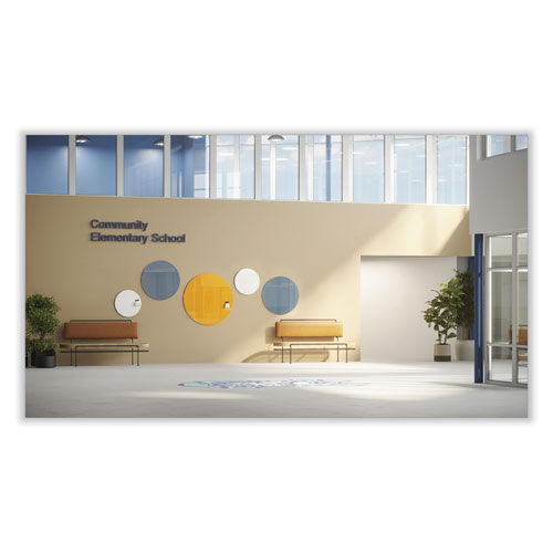 Coda Low Profile Circular Magnetic Glassboard, 24" X 24", White Surface