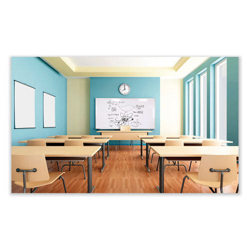 Magnetic Porcelain Whiteboard With Aluminum Frame, 120.5" X 48.5", White Surface, Satin Aluminum Frame