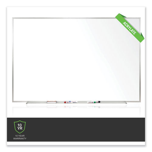 Non-magnetic Whiteboard With Aluminum Frame, 60.63" X 36.44", White Surface, Satin Aluminum Frame