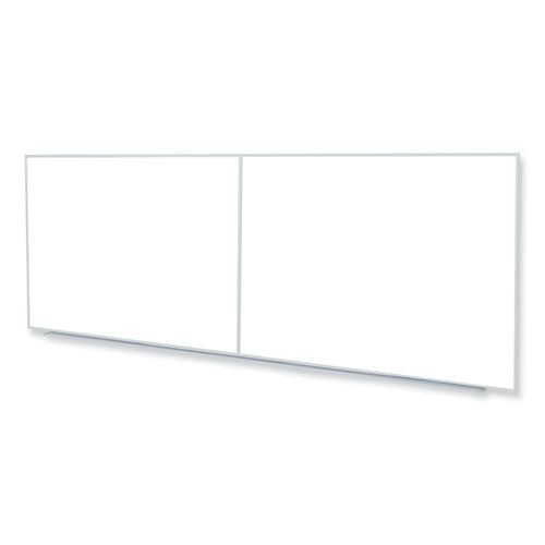 Non-magnetic Whiteboard With Aluminum Frame, 144.63" X 48.47", White Surface, Satin Aluminum Frame