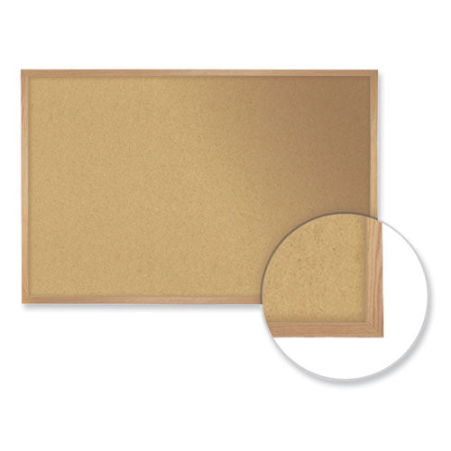 Natural Cork Bulletin Board With Wood Frame, 144.5" X 48.5", Tan Surface, Oak Finished Wood Frame