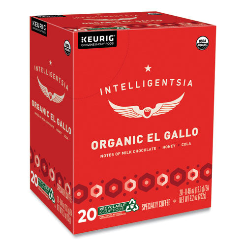 El Gallo Organic Coffee K-cups, Light Roast, 20/box